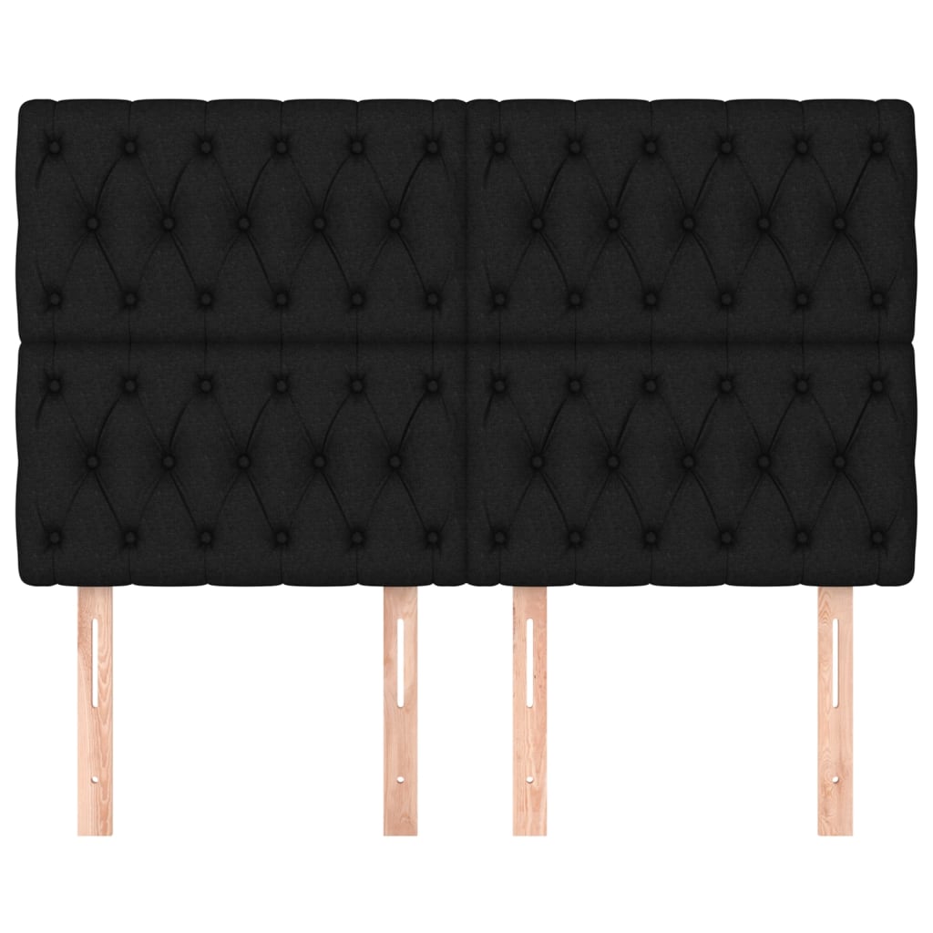 Uzglavlje Crno 160x7x118/128 cm Tkanina