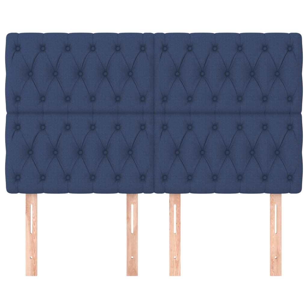 Uzglavlje plavo 160x7x118/128 cm tkanina