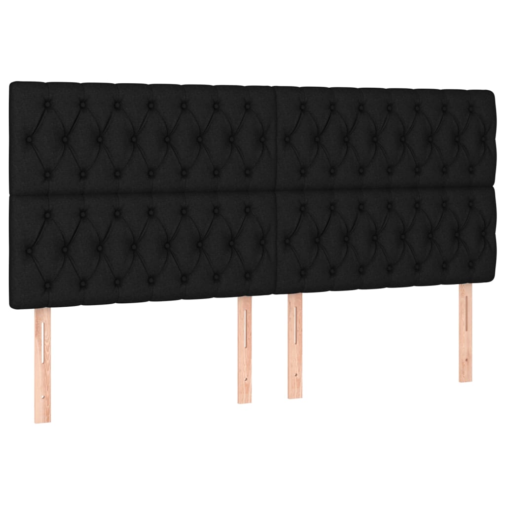 Uzglavlje Crno 180x7x118/128 cm Tkanina