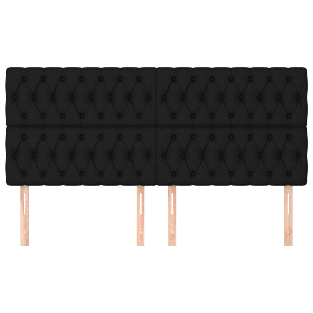 Uzglavlje Crno 180x7x118/128 cm Tkanina