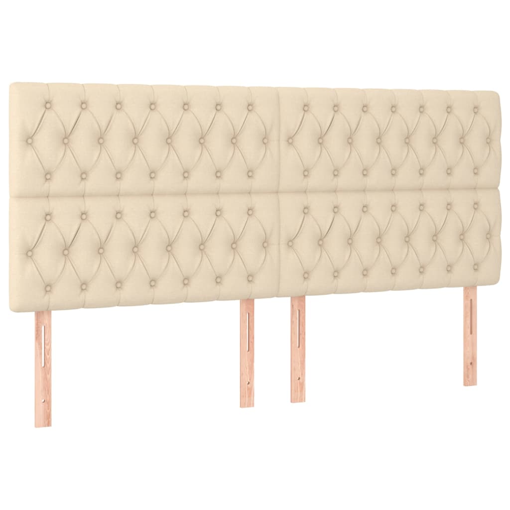 Uzglavlje krem boje 200x7x118/128 cm tkanina