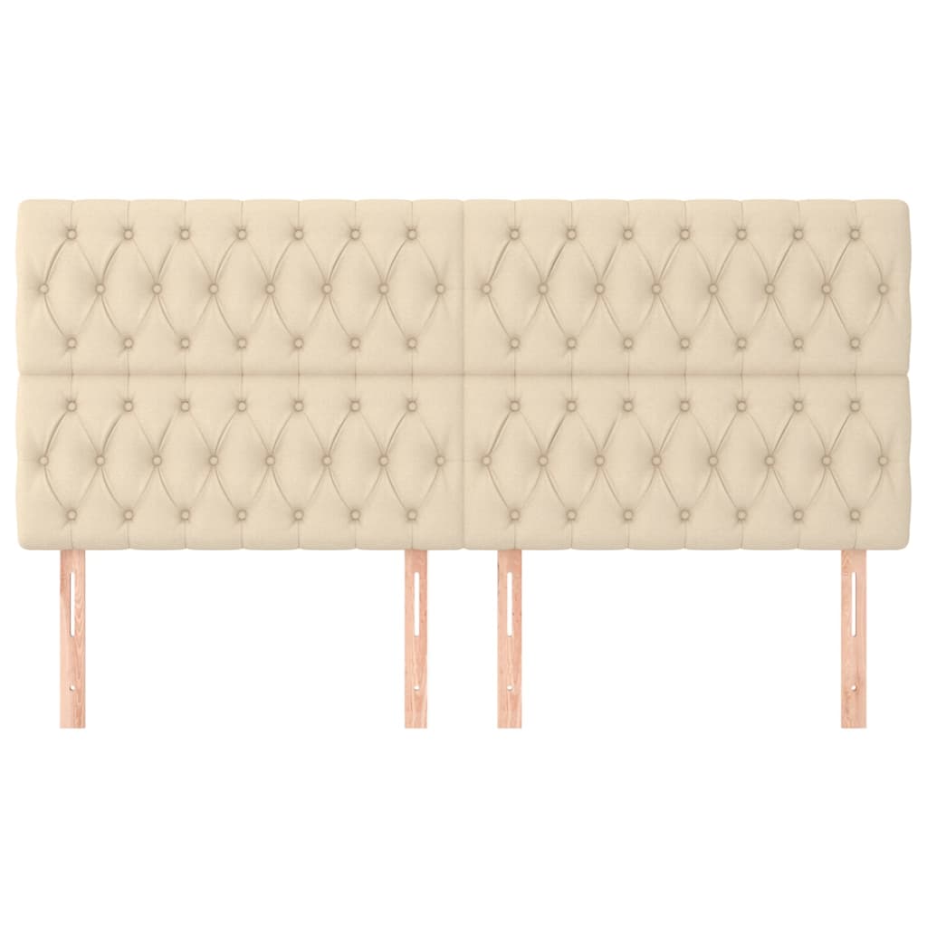 Uzglavlje krem boje 200x7x118/128 cm tkanina