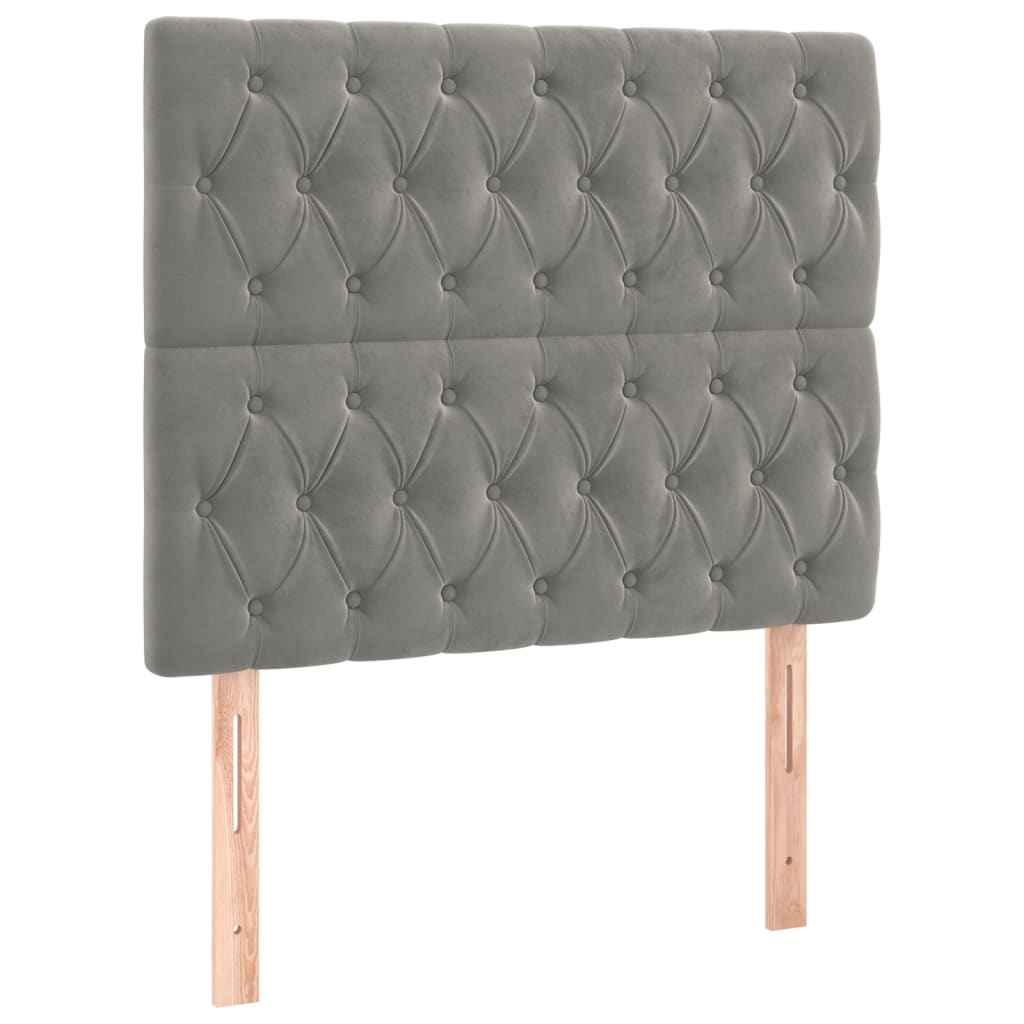 Uzglavlje svijetlosivo 90x7x118/128 cm baršunasto