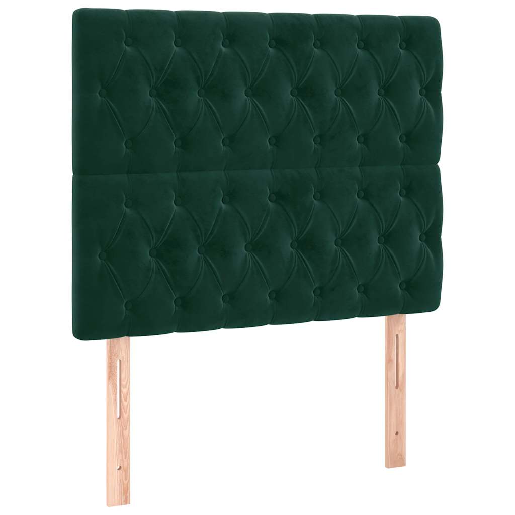 Uzglavlje tamnozeleno 90x7x118/128 cm baršunasto
