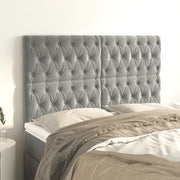 Uzglavlje svijetlosivo 144x7x118/128 cm baršunasto