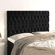 Uzglavlje Crno 144x7x118/128 cm Baršunasto