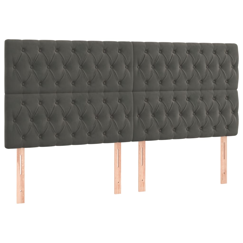 Uzglavlje tamno sivo 180x7x118/128 cm baršunasto
