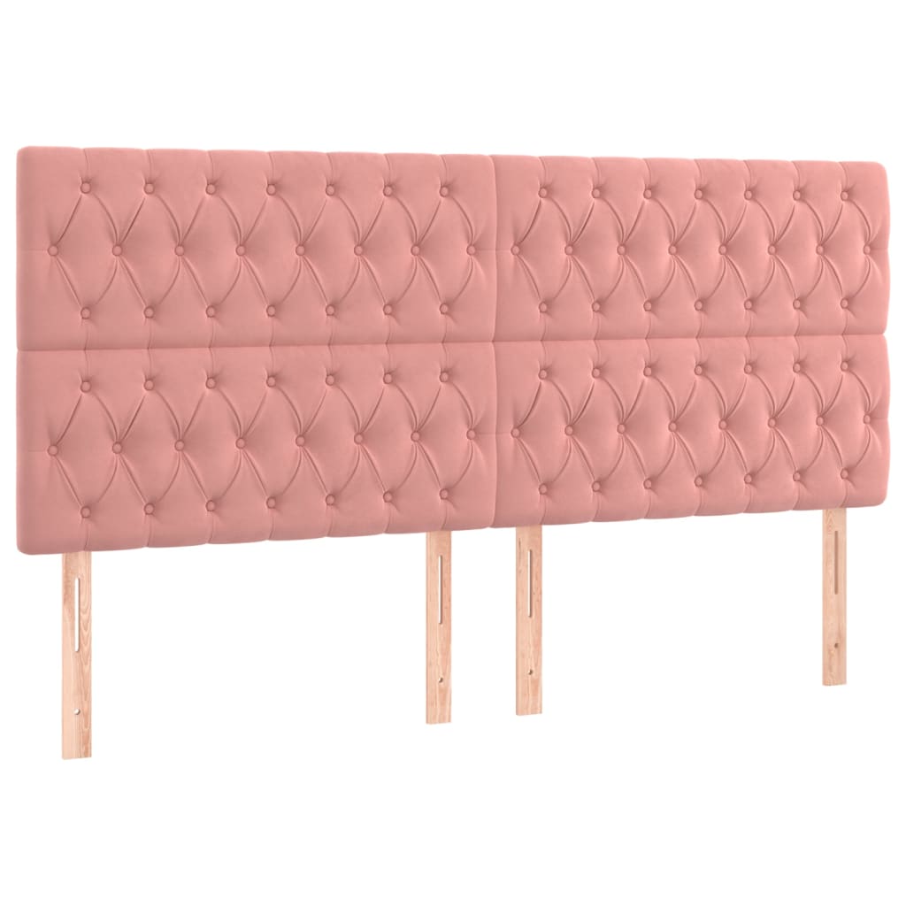 Uzglavlje roza 180x7x118/128 cm baršunasto