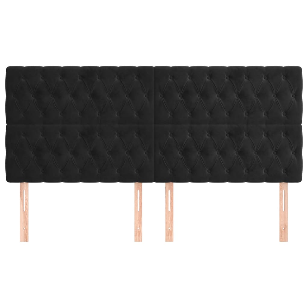 Uzglavlje crno 200x7x118/128 cm baršunasto