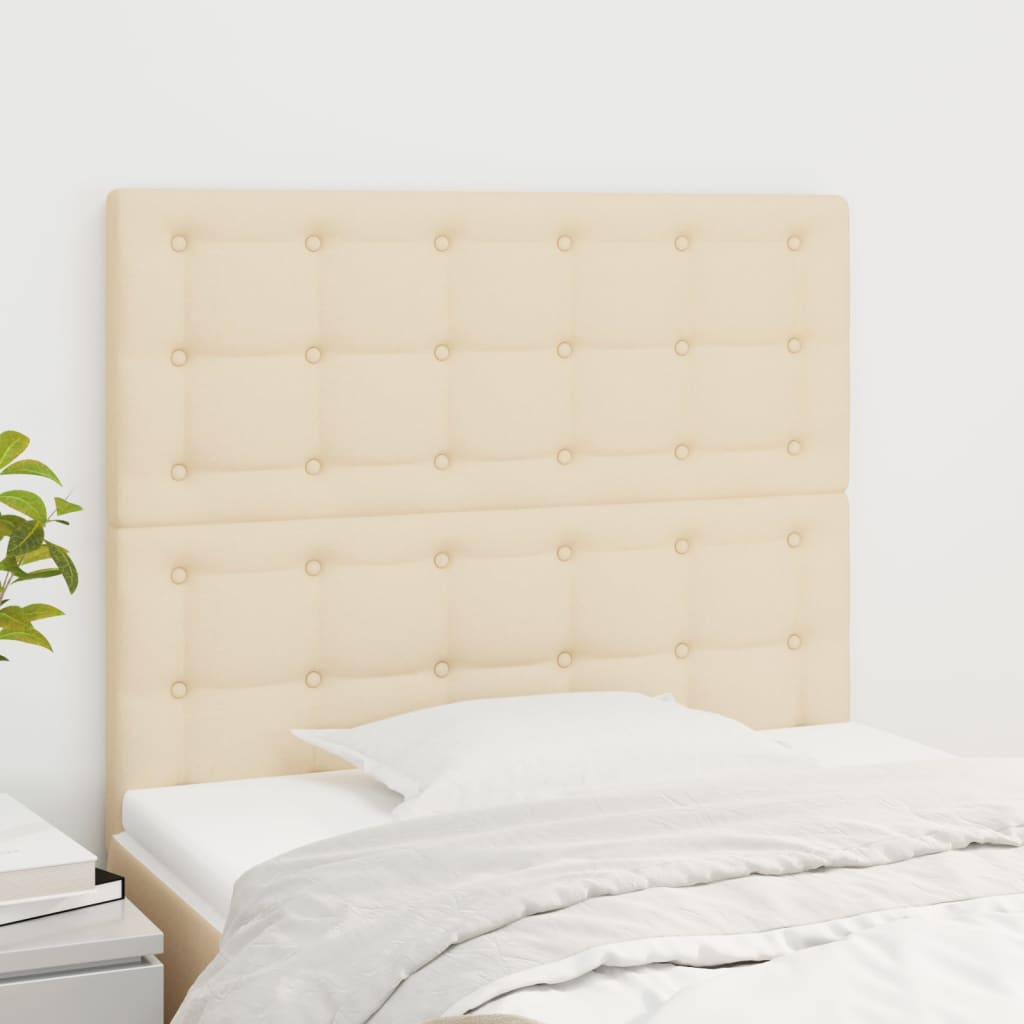 Uzglavlje krem boje 90x5x118/128 cm tkanina