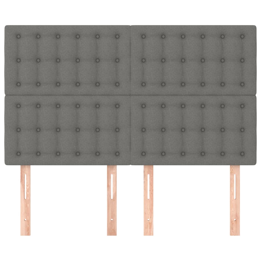 Uzglavlje tamno sivo 144x5x118/128 cm tkanina