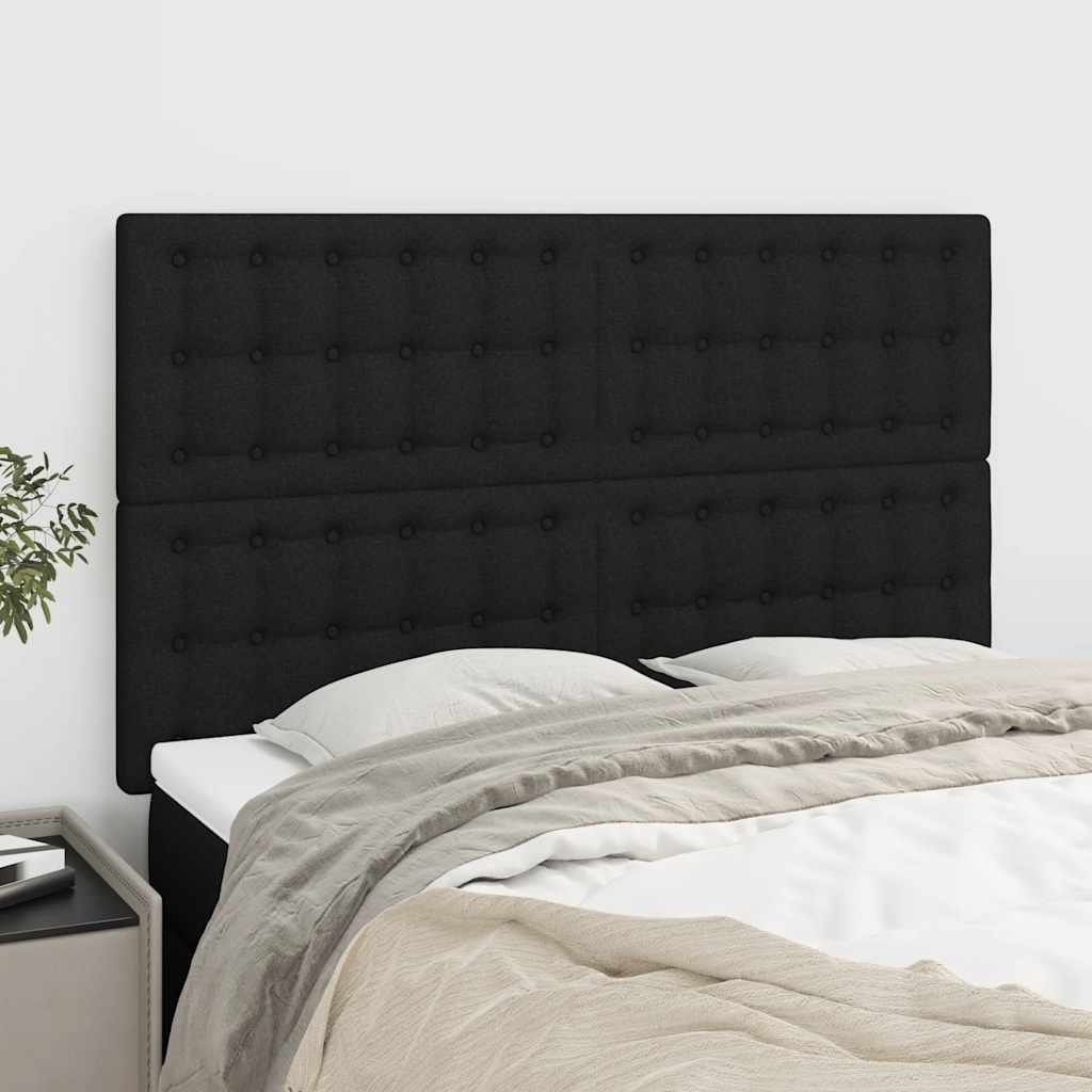 Uzglavlje crno 144x5x118/128 cm tkanina