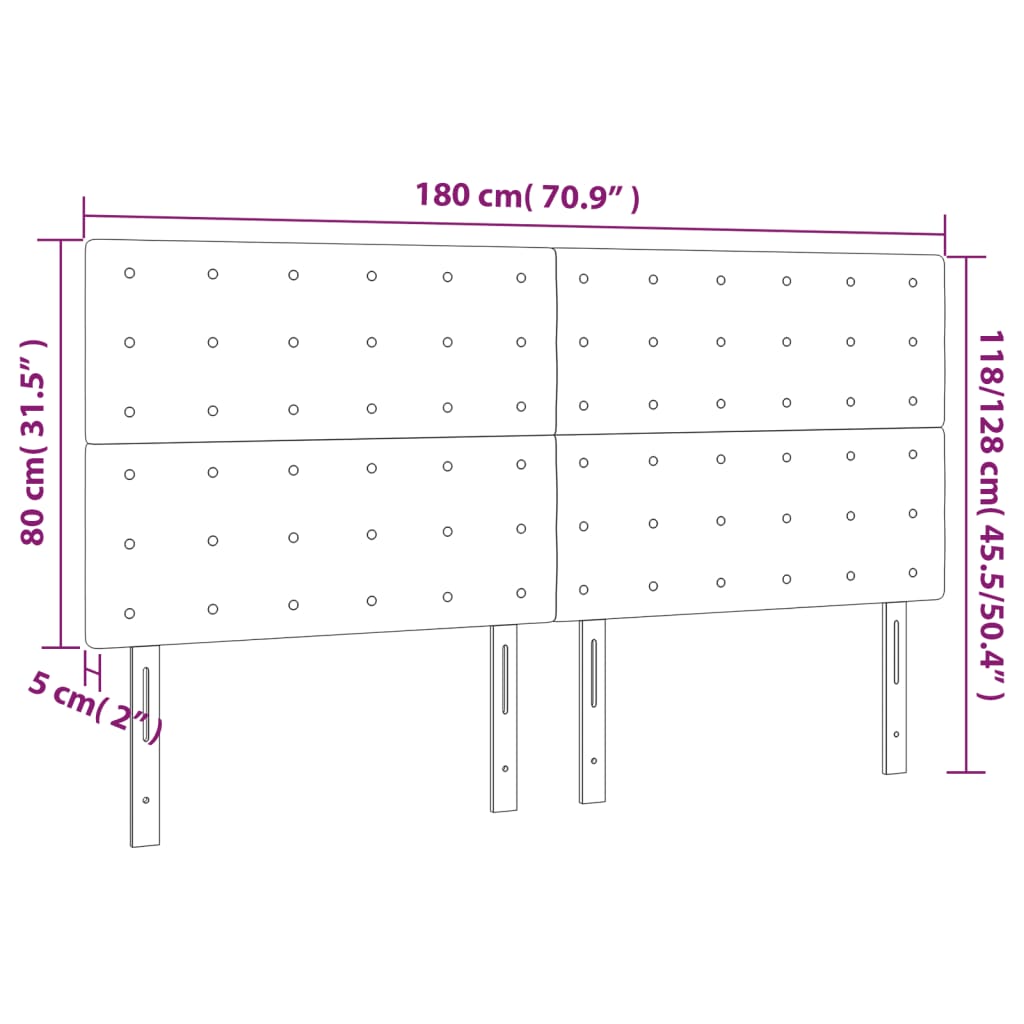 Uzglavlje plavo 180x5x118/128 cm tkanina