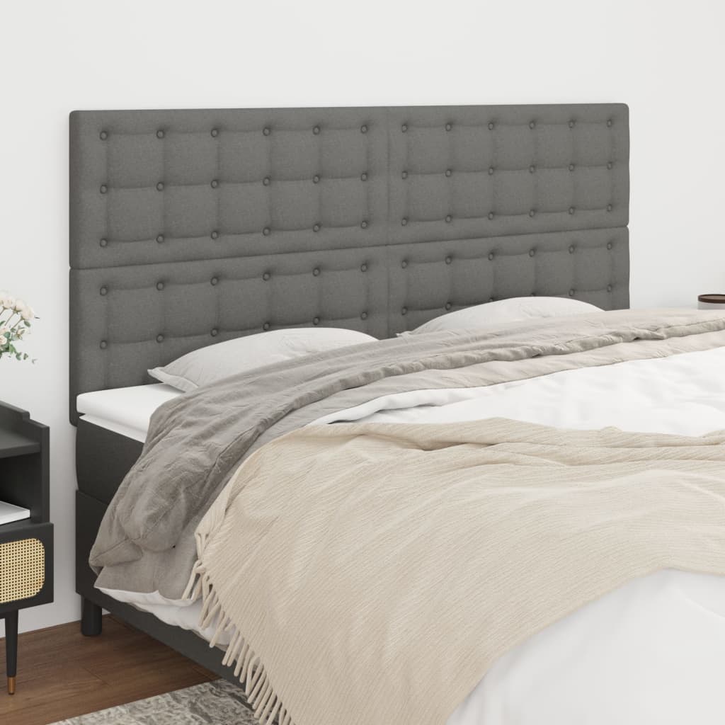 Uzglavlje tamno sivo 200x5x118/128 cm tkanina