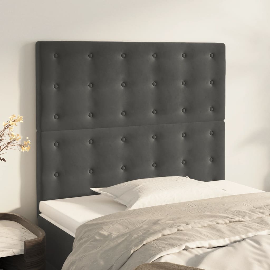 Uzglavlje tamno sivo 80x5x118/128 cm baršunasto