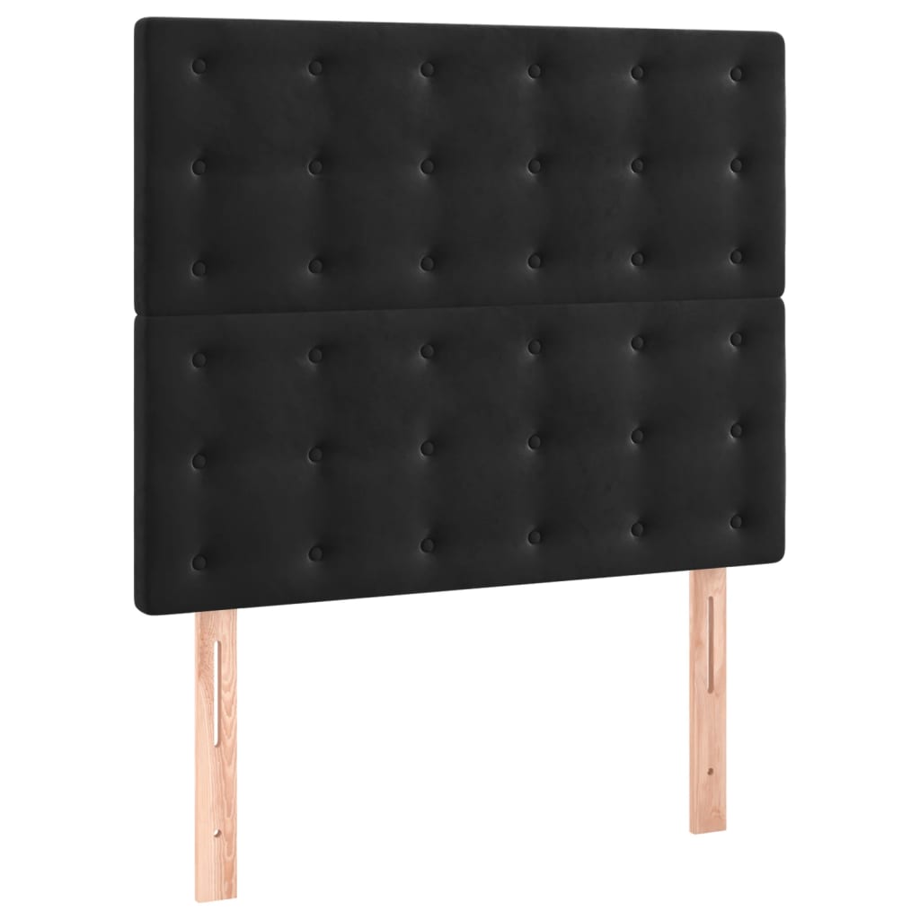 Uzglavlje Crno 80x5x118/128 cm Baršunasto