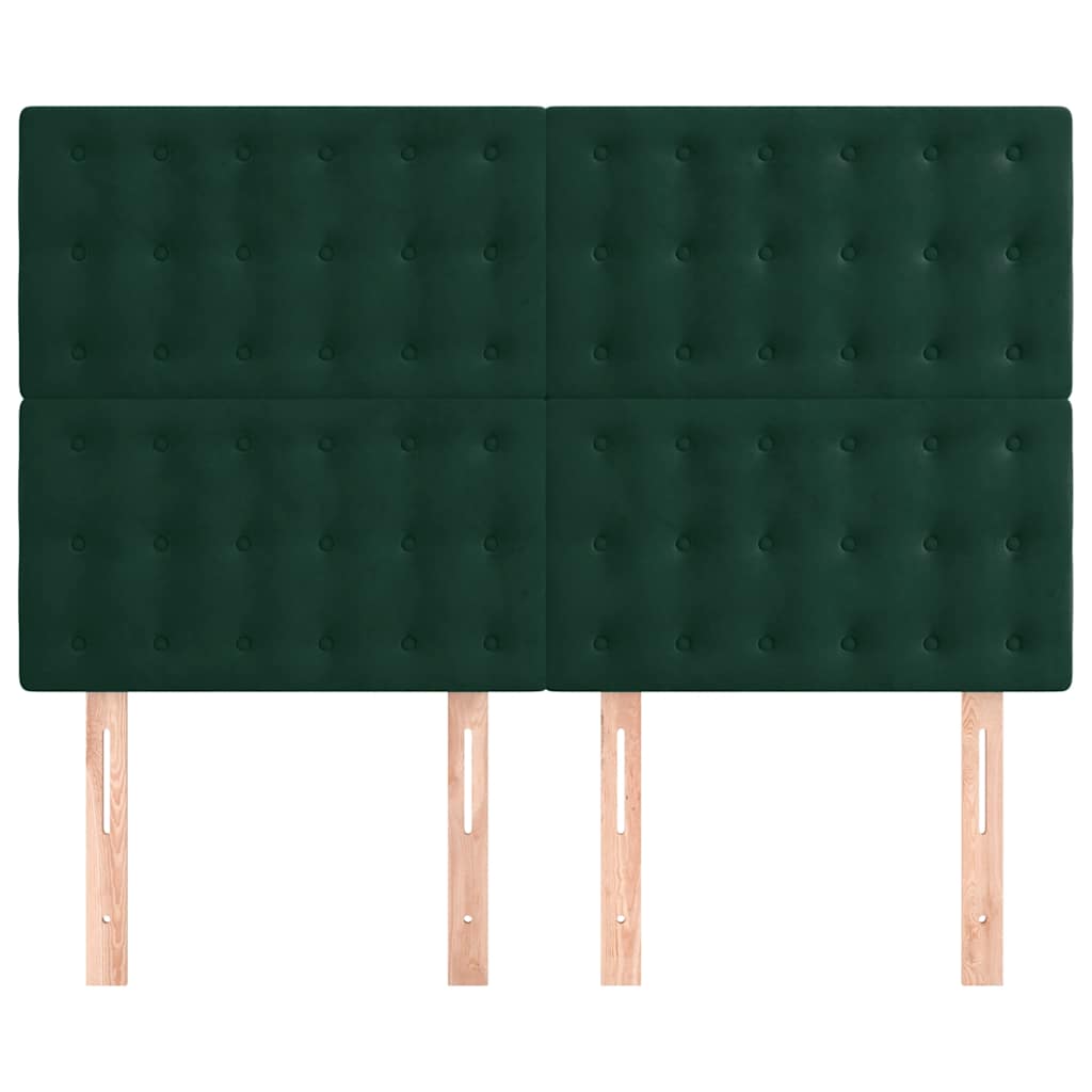 Uzglavlje tamnozeleno 144x5x118/128 cm baršunasto