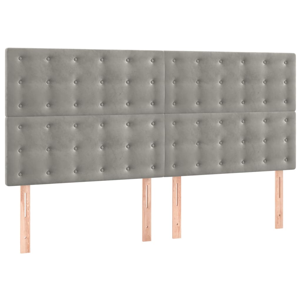 Uzglavlje svijetlosivo 160x5x118/128 cm baršunasto