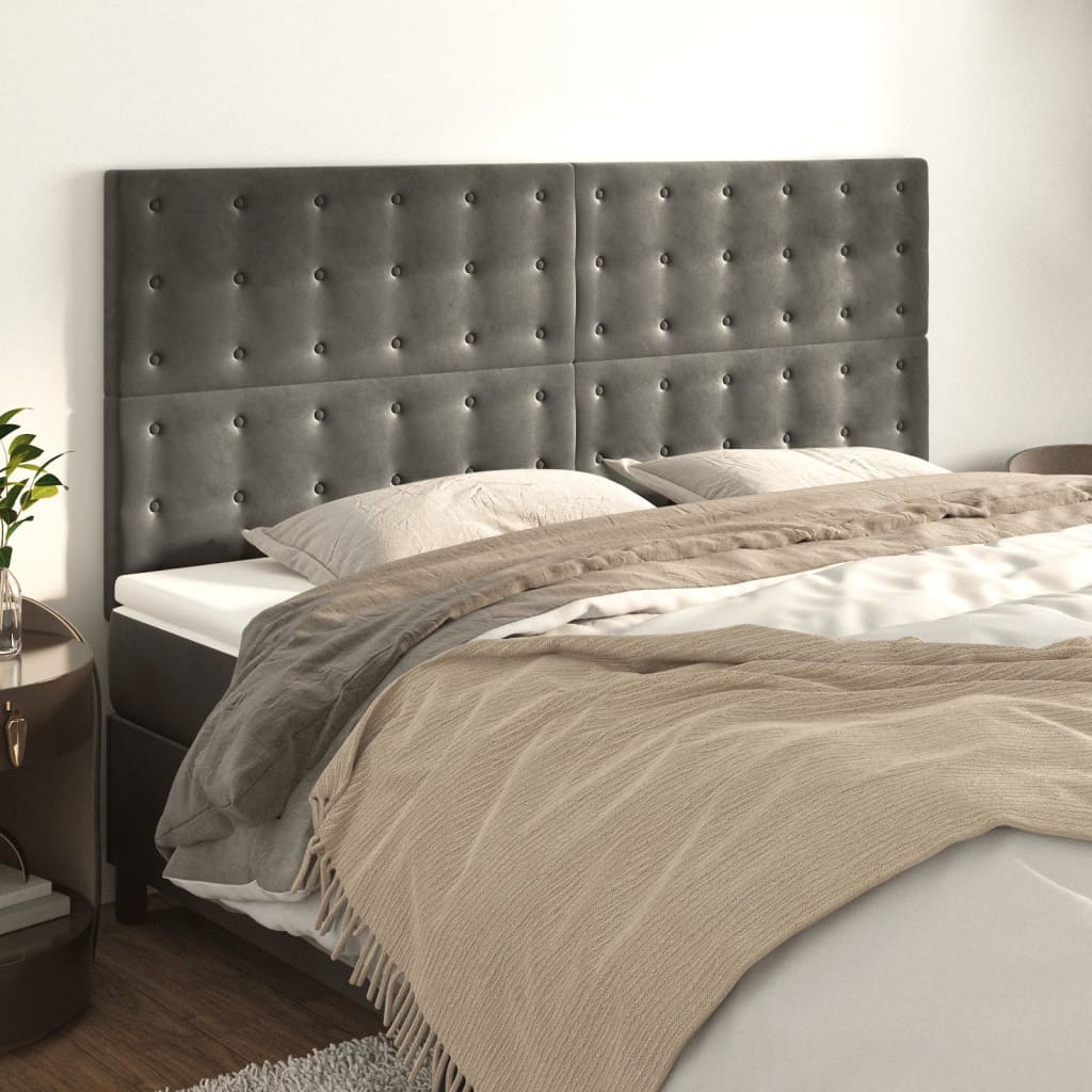 Uzglavlje tamno sivo 160x5x118/128 cm baršunasto