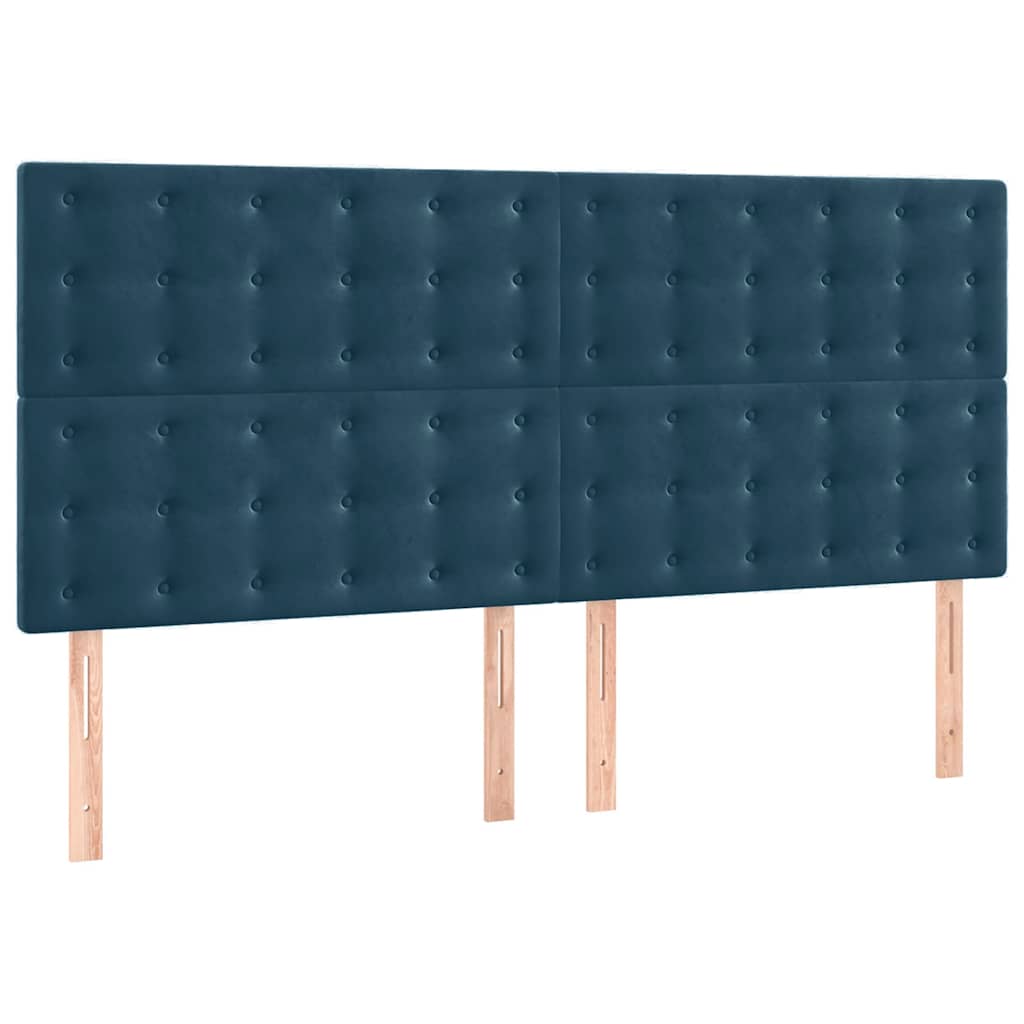 Uzglavlje tamnoplavo 160x5x118/128 cm baršunasto