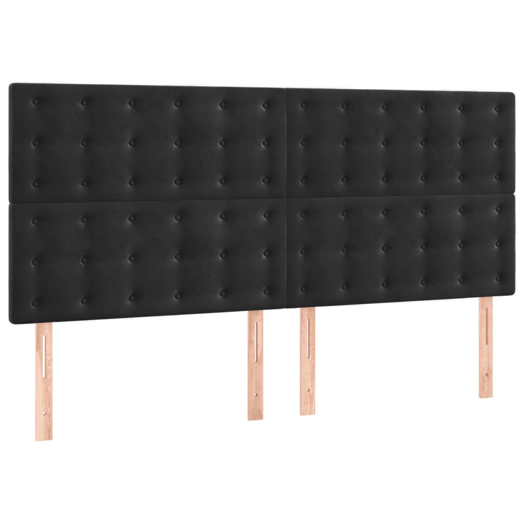 Uzglavlje Crno 180x5x118/128 cm Baršunasto