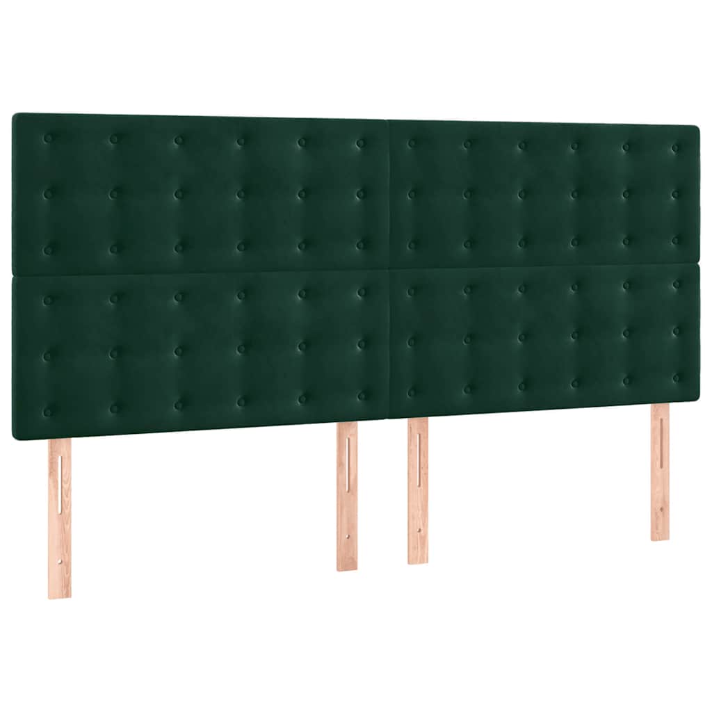 Uzglavlje tamnozeleno 180x5x118/128 cm baršunasto
