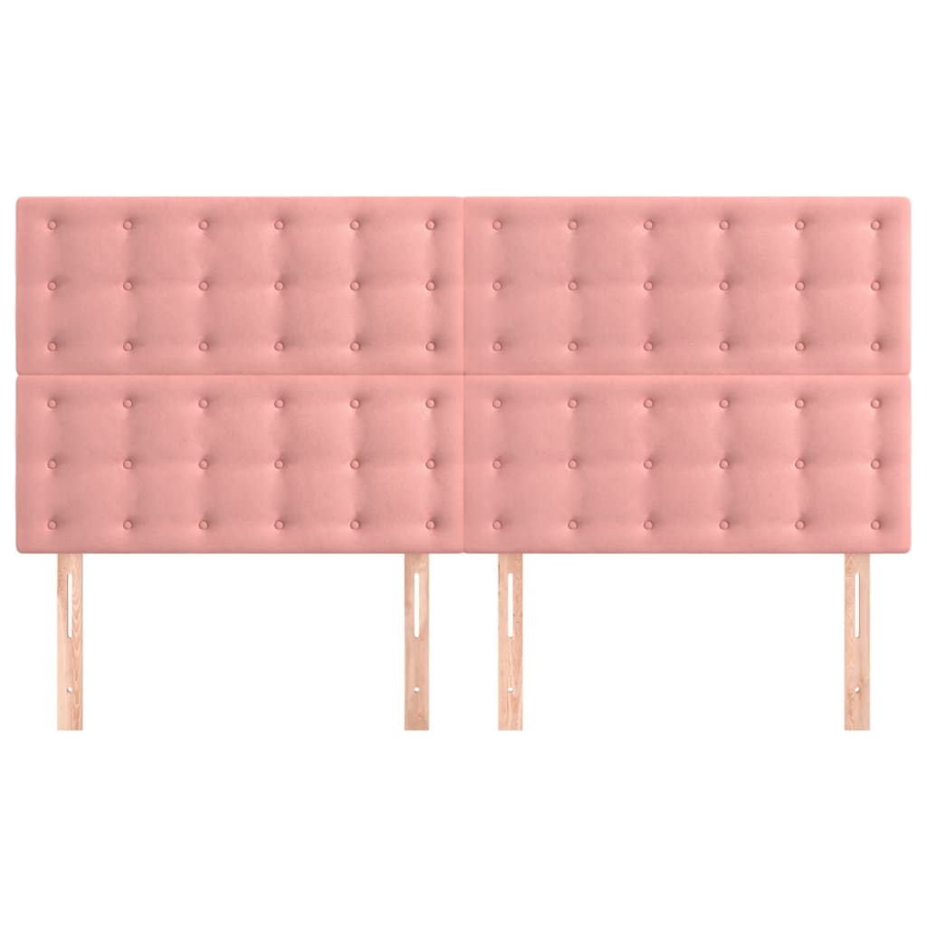 Uzglavlje roza 180x5x118/128 cm baršunasto