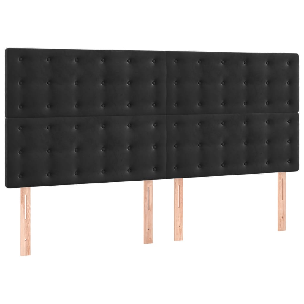 Uzglavlje crno 200x5x118/128 cm baršunasto