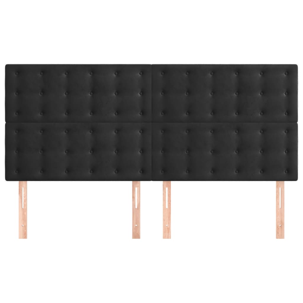 Uzglavlje crno 200x5x118/128 cm baršunasto
