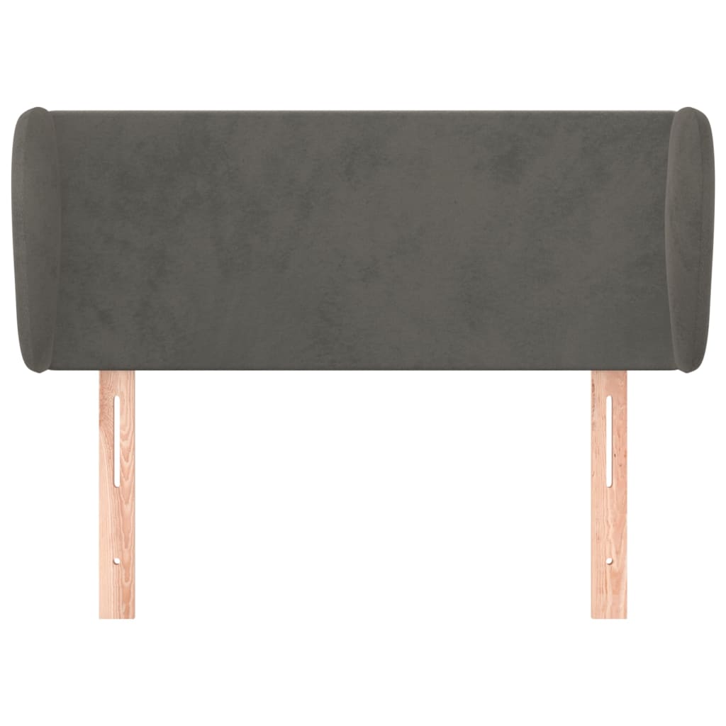 Uzglavlje s ušima tamnosivo 83x23x78/88 cm baršunasto