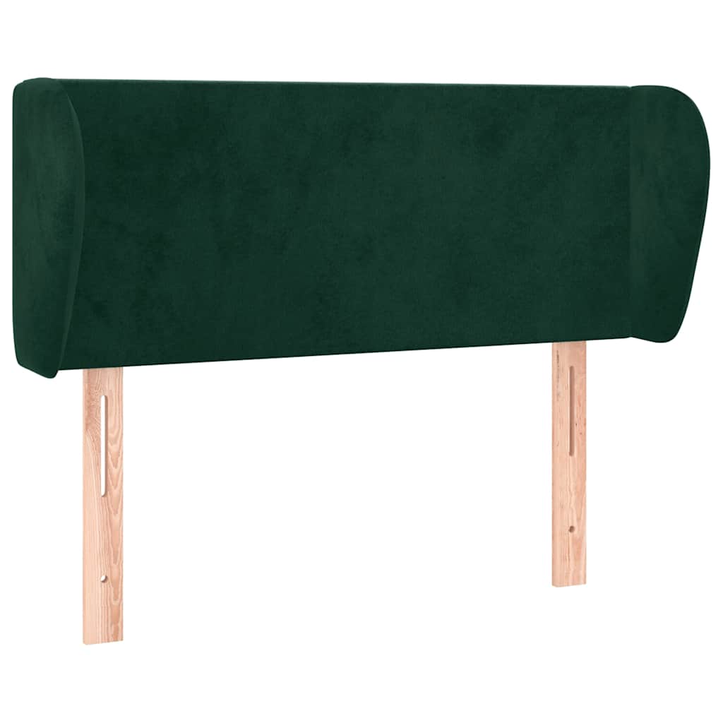 Uzglavlje s ušima tamnozeleno 83x23x78/88 cm baršunasto