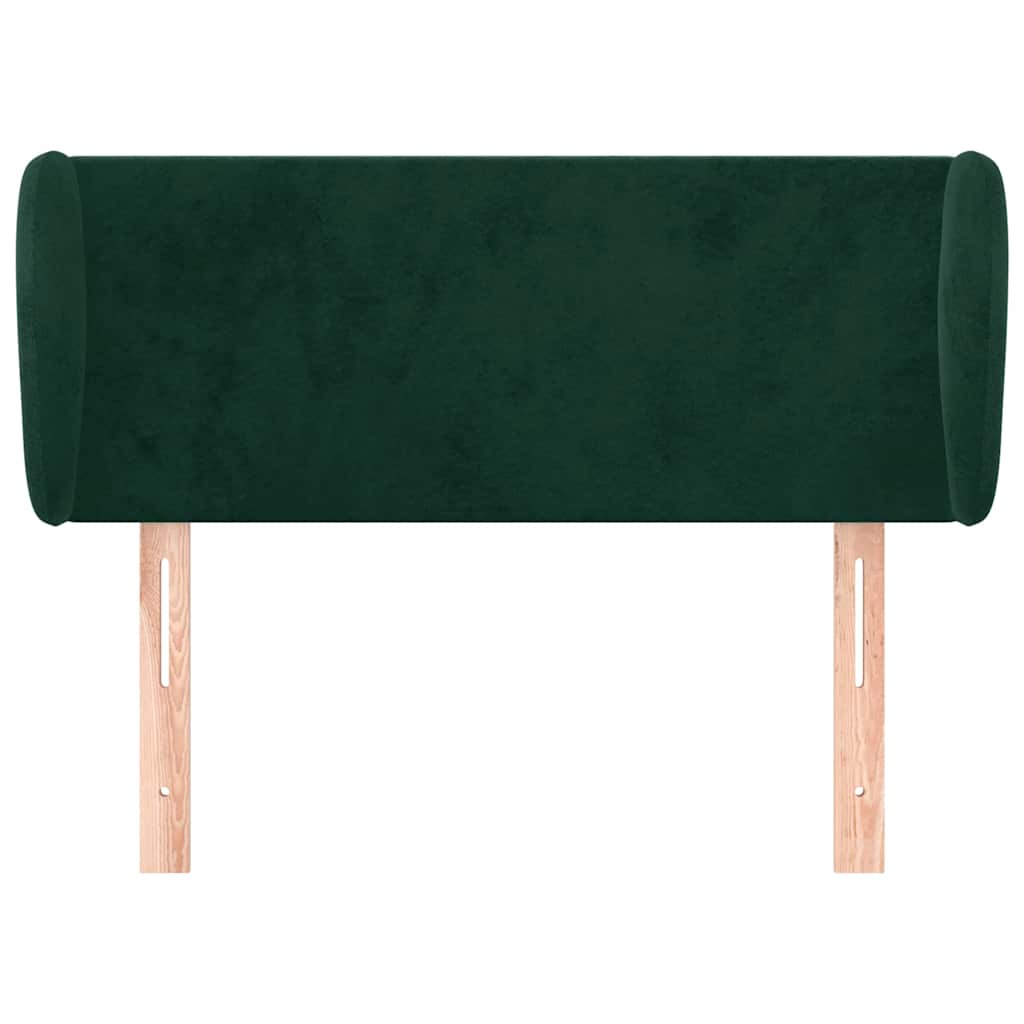 Uzglavlje s ušima tamnozeleno 83x23x78/88 cm baršunasto