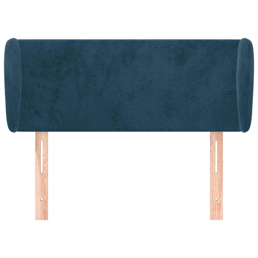 Uzglavlje s ušima tamnoplavo 93x23x78/88 cm baršunasto
