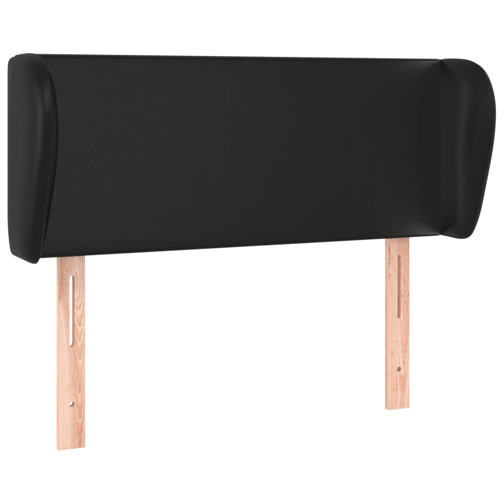 Uzglavlje s ušima crno 83x23x78/88 cm od umjetne kože