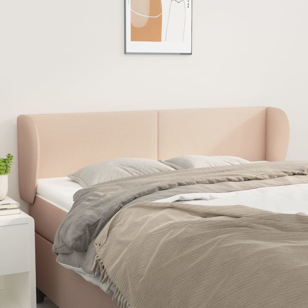 Uzglavlje s ušima boja cappuccina 147x23x78/88 cm umjetna koža