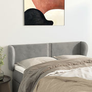 Uzglavlje s ušima svjetlosivo 147x23x78/88 cm baršunasto