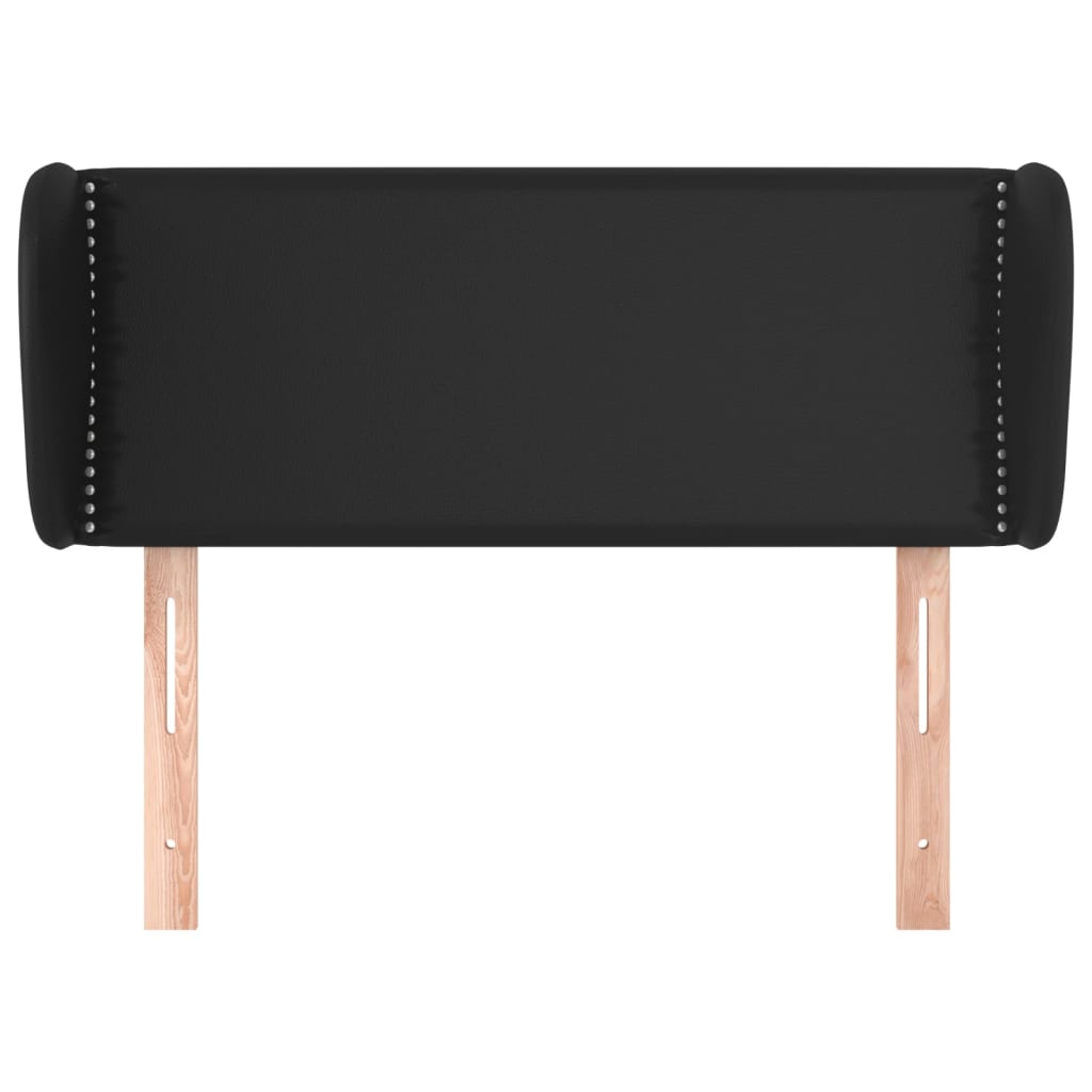 Uzglavlje s ušima crno 83x23x78/88 cm od umjetne kože
