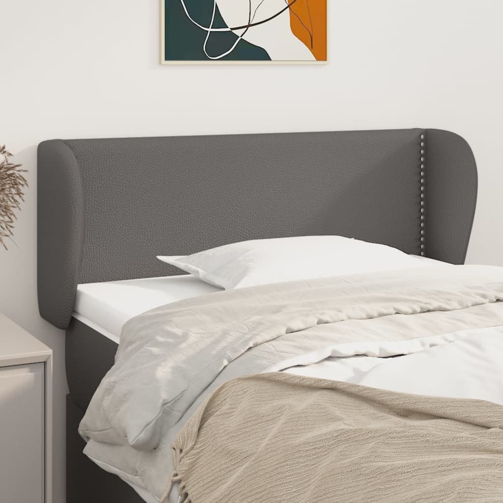 Uzglavlje s ušima sivo 103x23x78/88 cm od umjetne kože