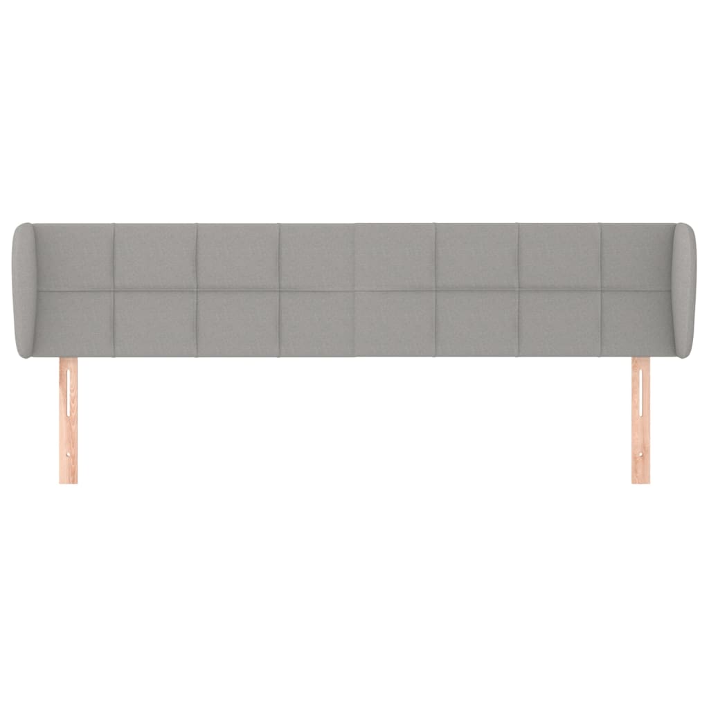 Uzglavlje s ušima svjetlosivo 203x23x78/88 cm od tkanine
