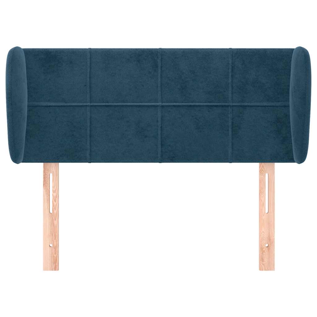 Uzglavlje s ušima tamnoplavo 83x23x78/88 cm baršunasto