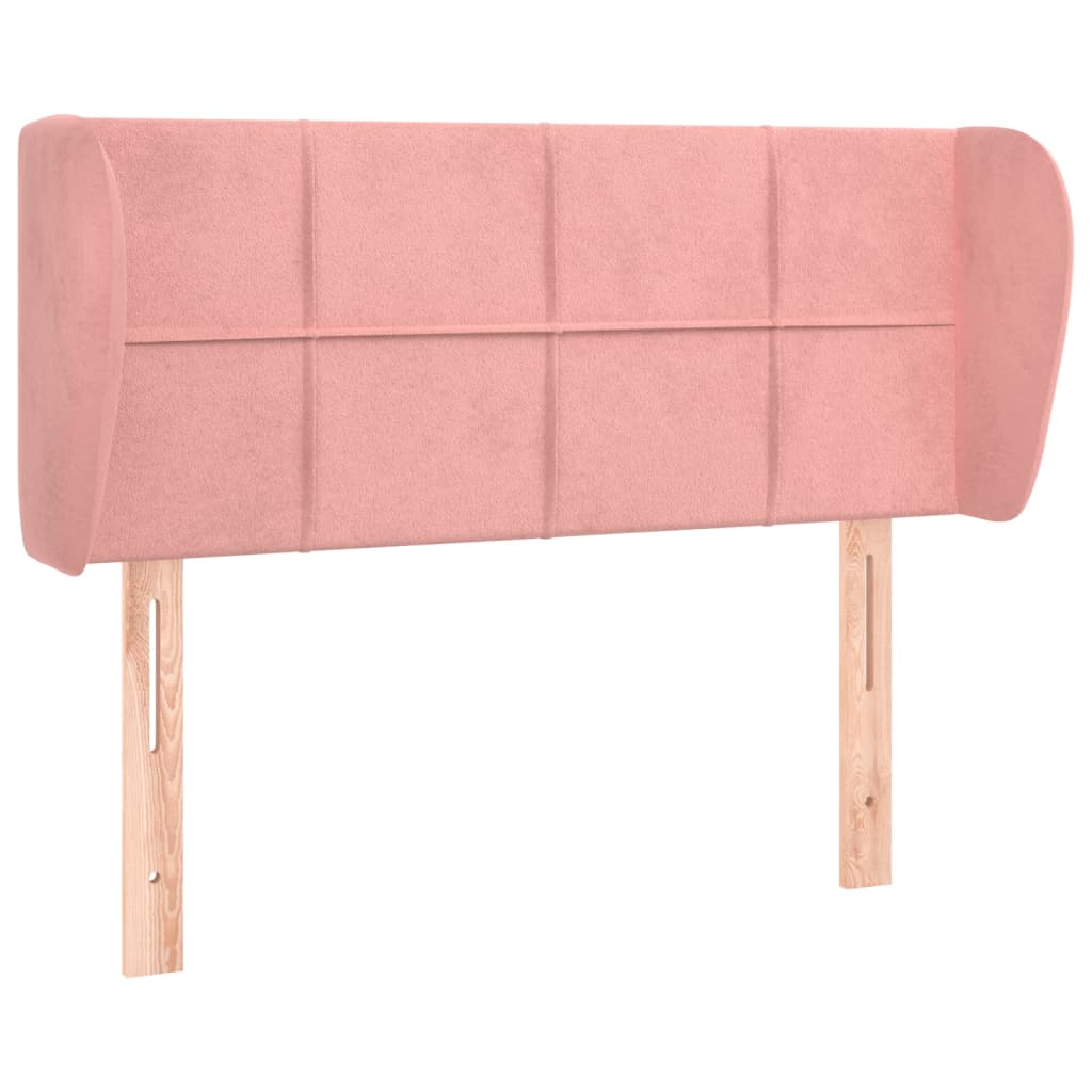 Uzglavlje s ušima ružičasto 83x23x78/88 cm baršunasto