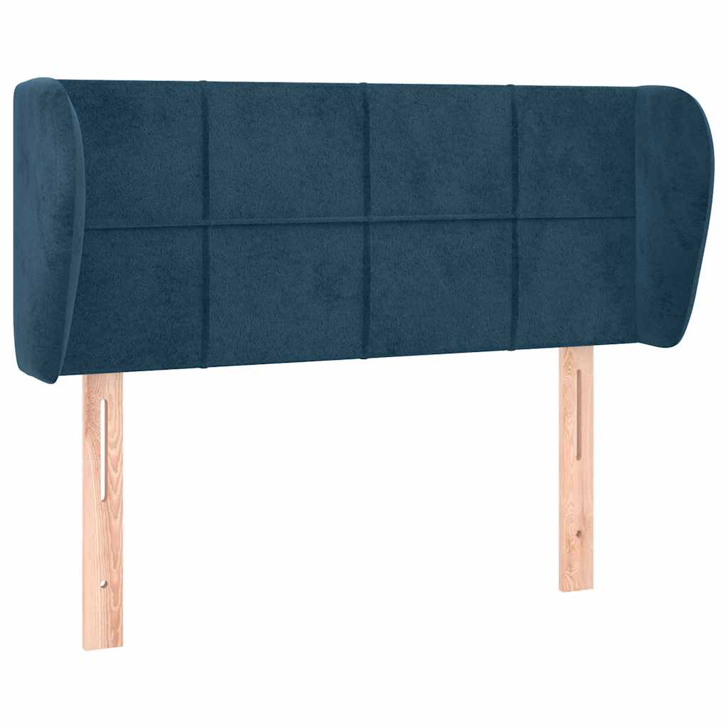 Uzglavlje s ušima tamnoplavo 93x23x78/88 cm baršunasto