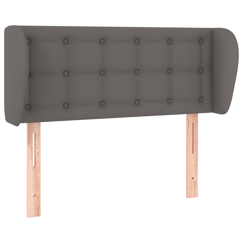 Uzglavlje s ušima sivo 83x23x78/88 cm od umjetne kože