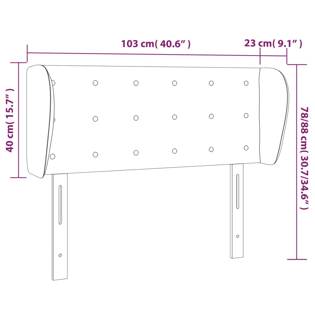 Uzglavlje s ušima krem 103x23x78/88 cm od od umjetne kože