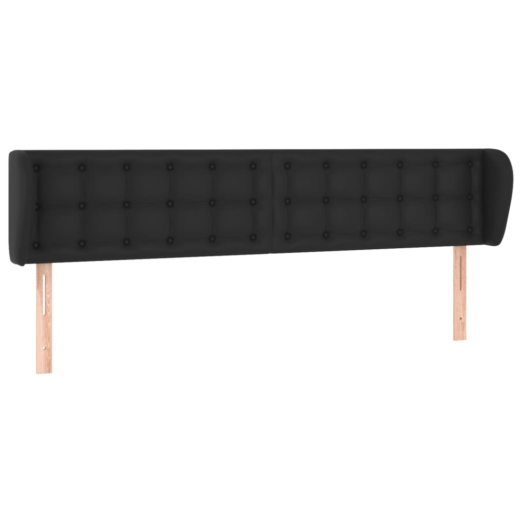 Uzglavlje s ušima crno 203x23x78/88 cm od umjetne kože