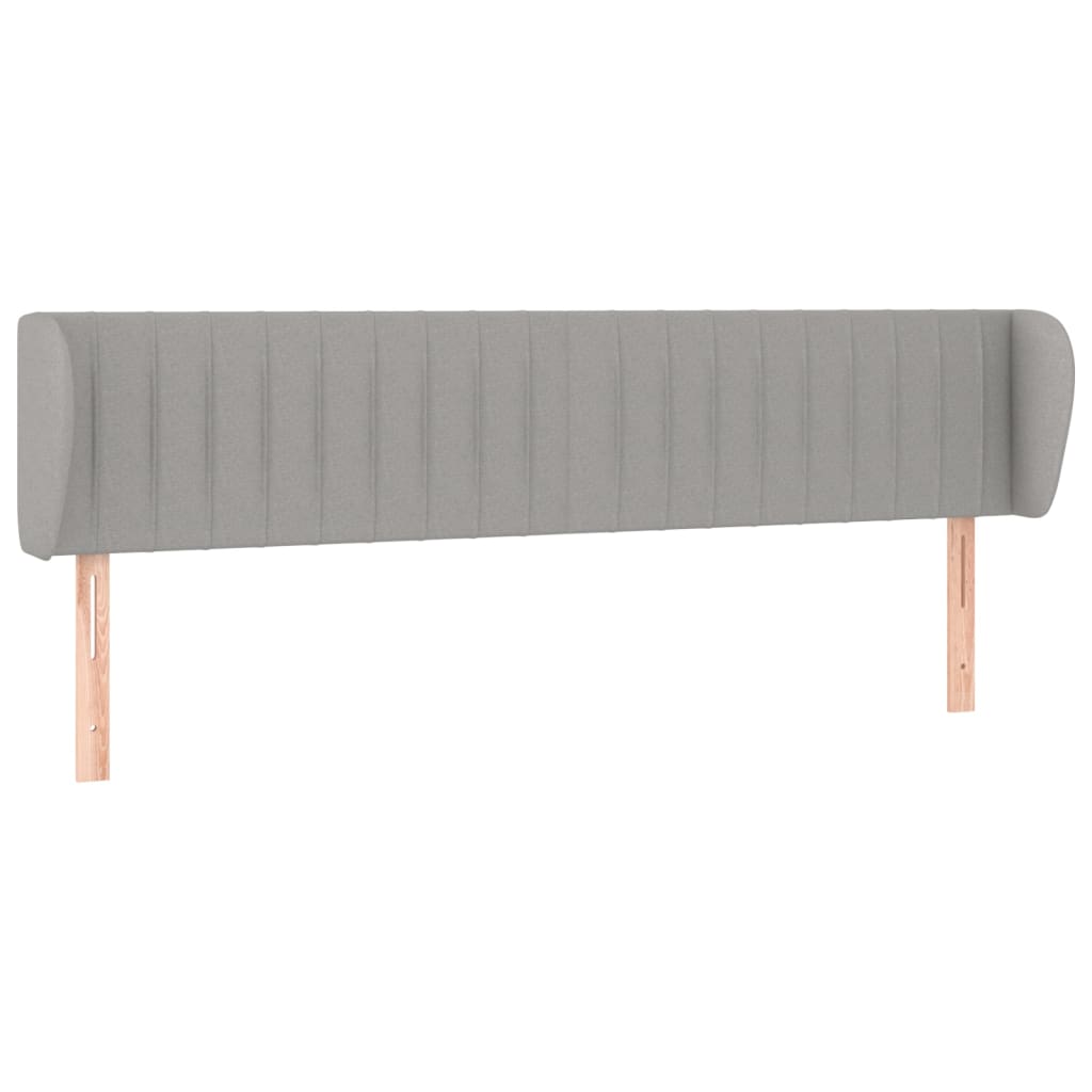 Uzglavlje s ušima svjetlosivo 203x23x78/88 cm od tkanine