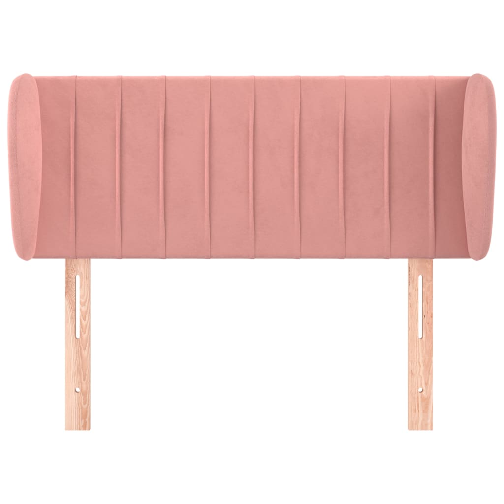 Uzglavlje s ušima ružičasto 103x23x78/88 cm baršunasto