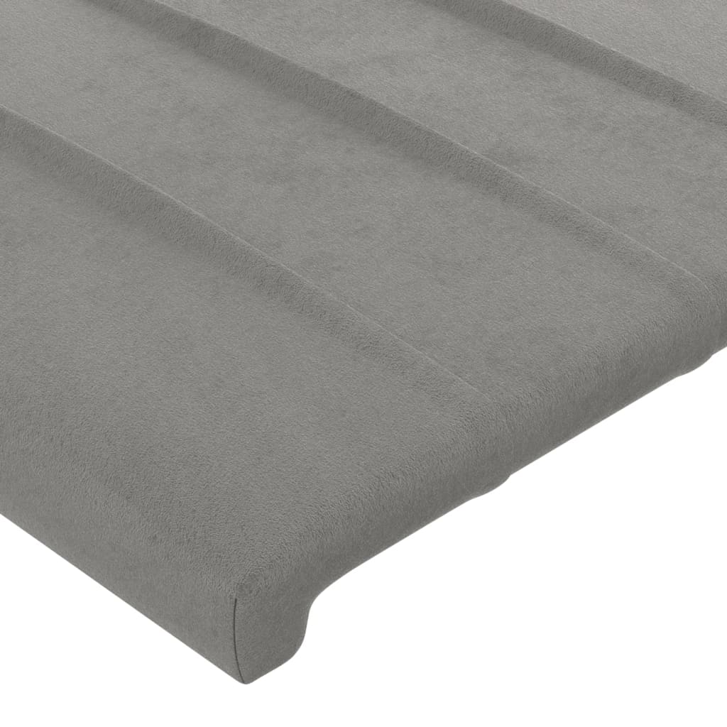 Uzglavlje s ušima svjetlosivo 203x23x78/88 cm baršunasto