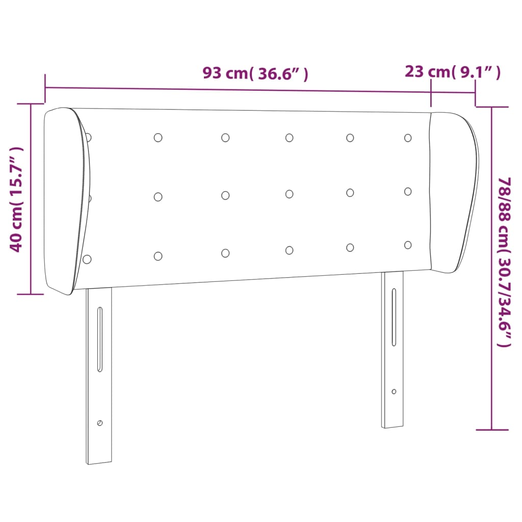Uzglavlje s ušima plavo 93x23x78/88 cm od tkanine
