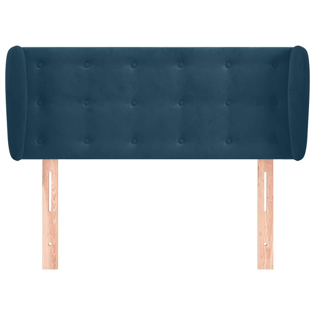 Uzglavlje s ušima tamnoplavo 93x23x78/88 cm baršunasto